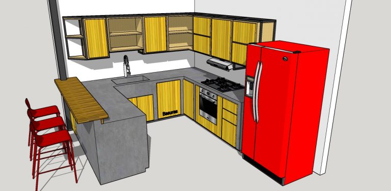 Details Chantier Conception Cuisine 3d Beton Cire Et Structure Apparente Meubles Hauts Benazra.com