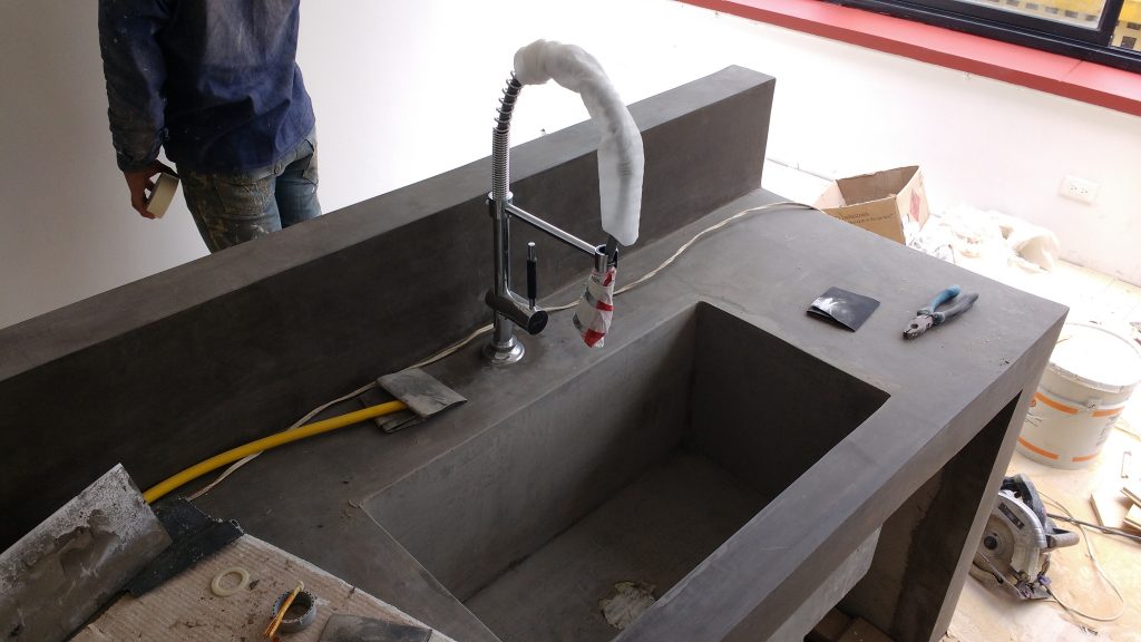 Evier En Beton Appartement Rue 60 Travaux Renovation Construction Neuve Architecte Maitre Doeuvre Paris Benazra.com
