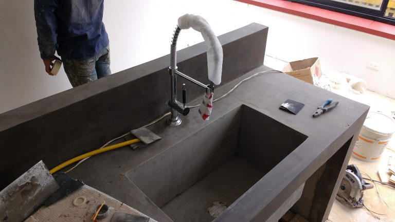 Evier En Beton Appartement Rue 60 Travaux Renovation Construction Neuve Architecte Maitre Doeuvre Paris Benazra.com